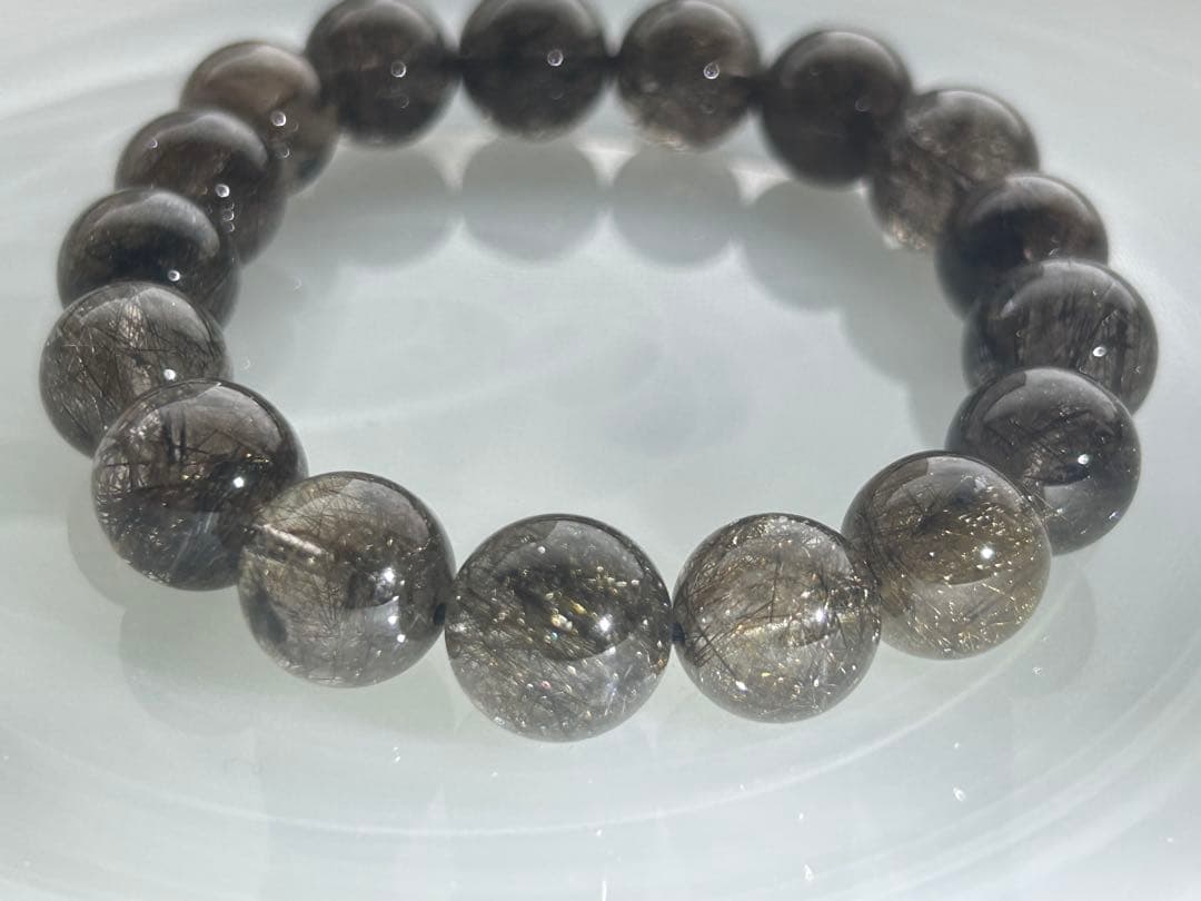 ブラックシルバールチルクォーツブレスレット12ミリ