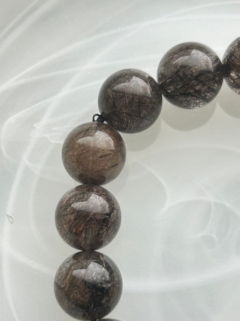 ブラックシルバールチルクォーツブレスレット12ミリ