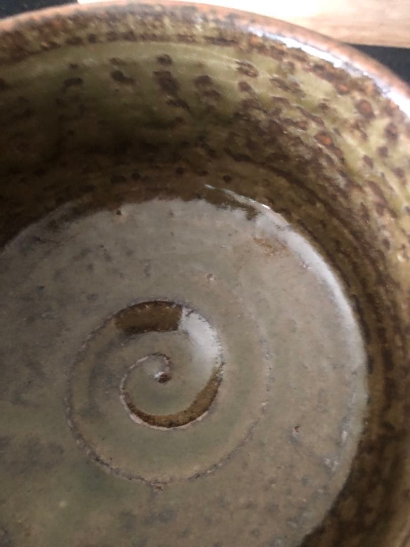 即決 信楽焼 釉流し茶碗 共箱付 7.8cm 送料込