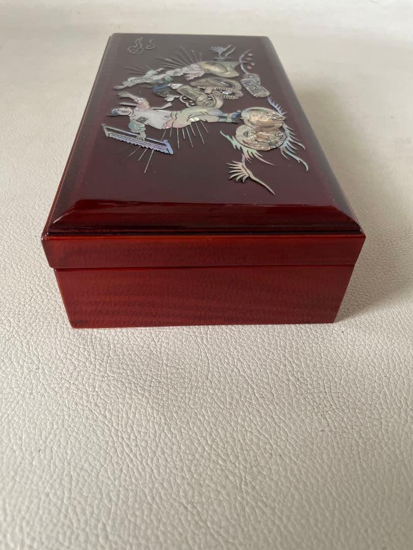 螺鈿細工 宝石箱 腕時計 ・ ジュエリーボックス 財宝発見図 中古美品