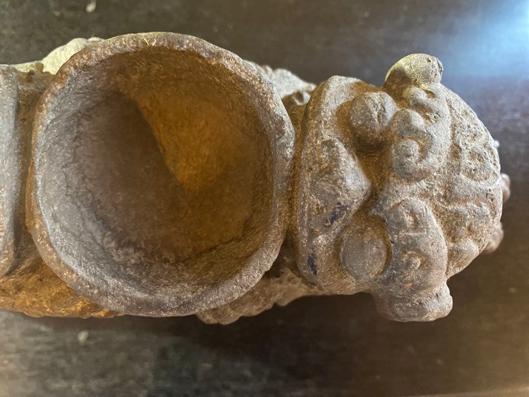 アンティーク　清代・石材彫刻　獅子　ヴィンテージ　レア