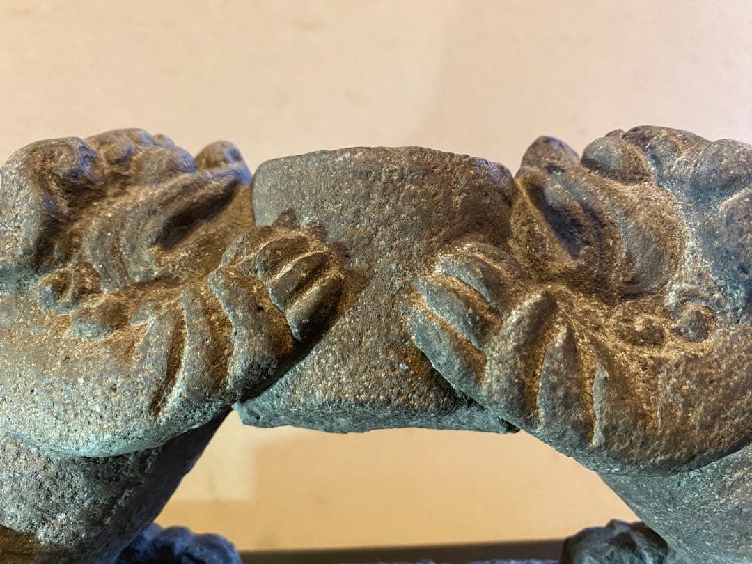 アンティーク　清代・石材彫刻　獅子　ヴィンテージ　レア
