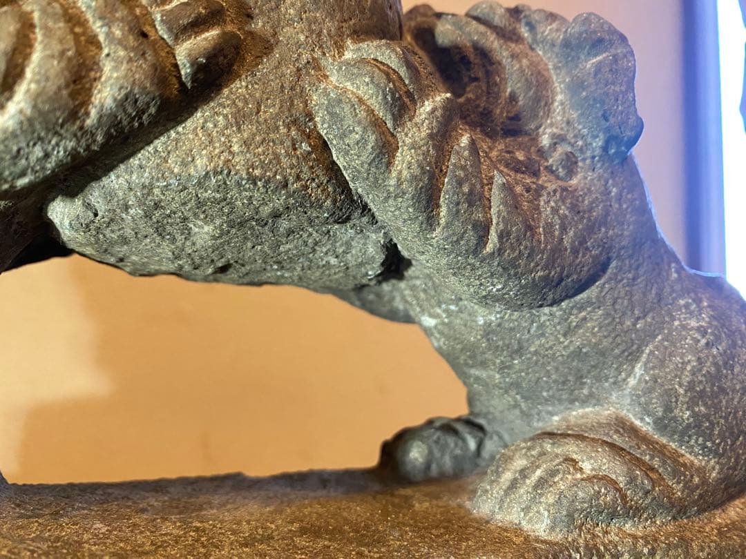 アンティーク　清代・石材彫刻　獅子　ヴィンテージ　レア