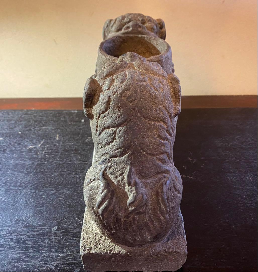 アンティーク　清代・石材彫刻　獅子　ヴィンテージ　レア