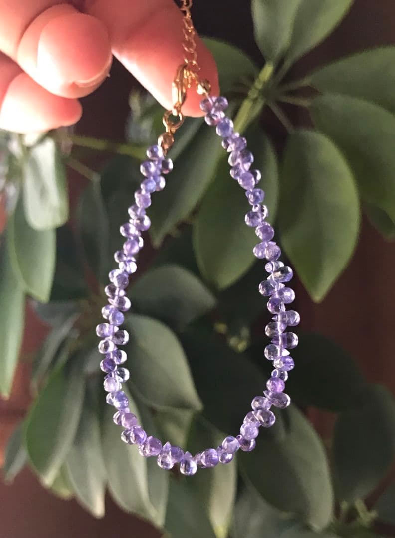 高品質 ジェムクオリティ タンザナイト スムースドロップカット ブレスレット