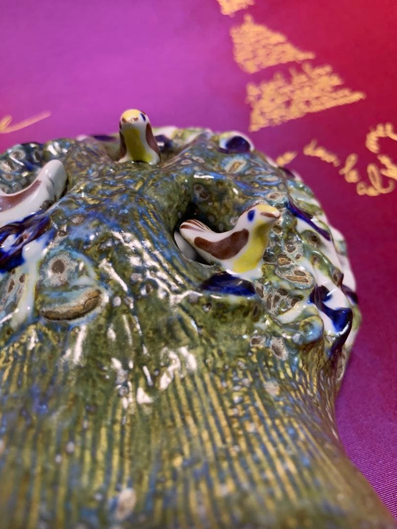 ロイヤルコペンハーゲン　テネラ　ビンテージのレアなイブの置物鳥が可愛く顔出し！