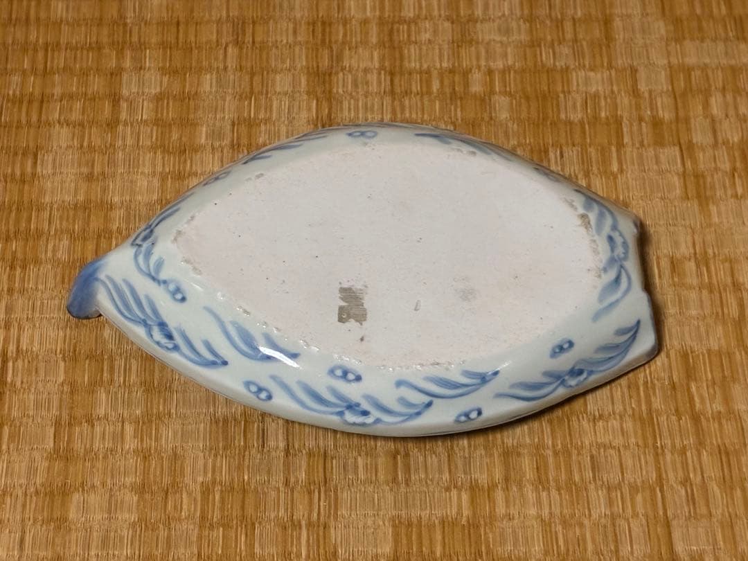 古伊万里 染付 山水 風景紋 舟形皿