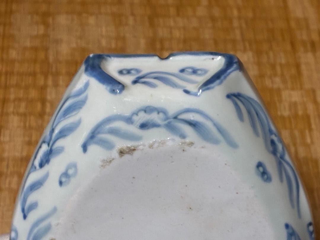 古伊万里 染付 山水 風景紋 舟形皿