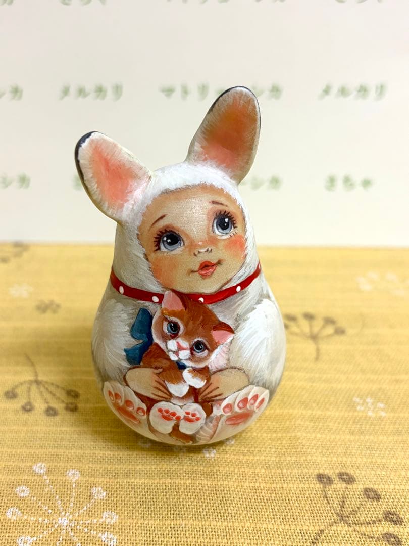 ロシア　マトリョーシカ　おきあがりこぼし　うさぎ　人形　猫