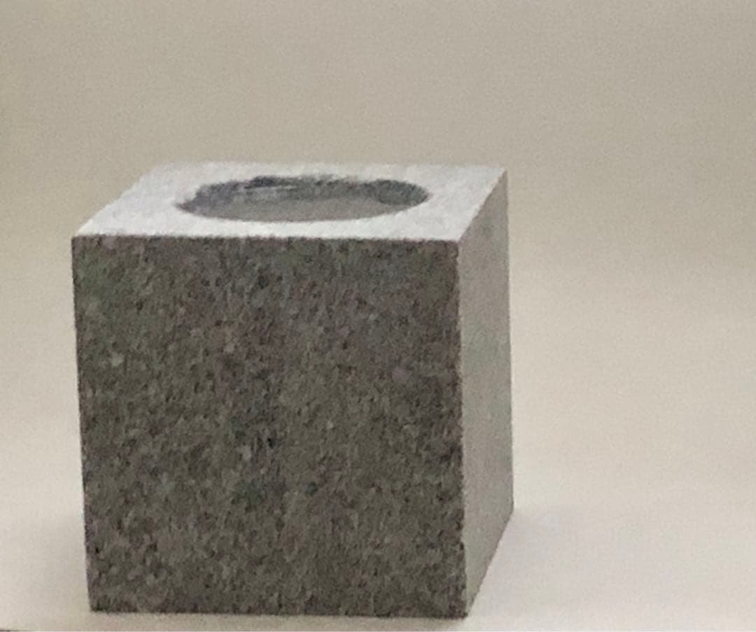 ミニつくばい 15cm角 天然御影石 インテリアオブジェ 和モダン