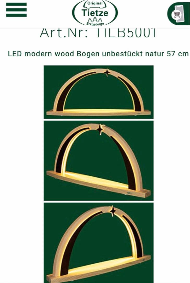 Tietze LED照明付き木製飾り台 ドイツ製 キャンドルアーチ