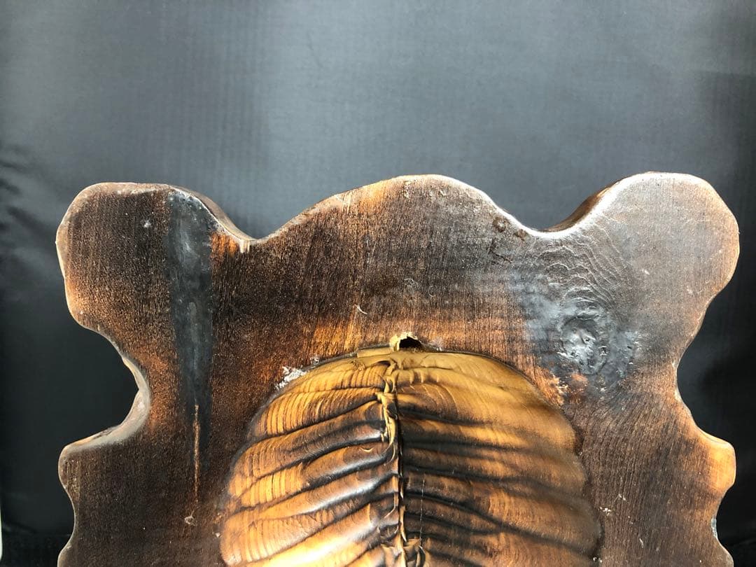 木製熊顔　木彫り　熊頭部　彫刻　壁掛け　置物　インテリア　飾り