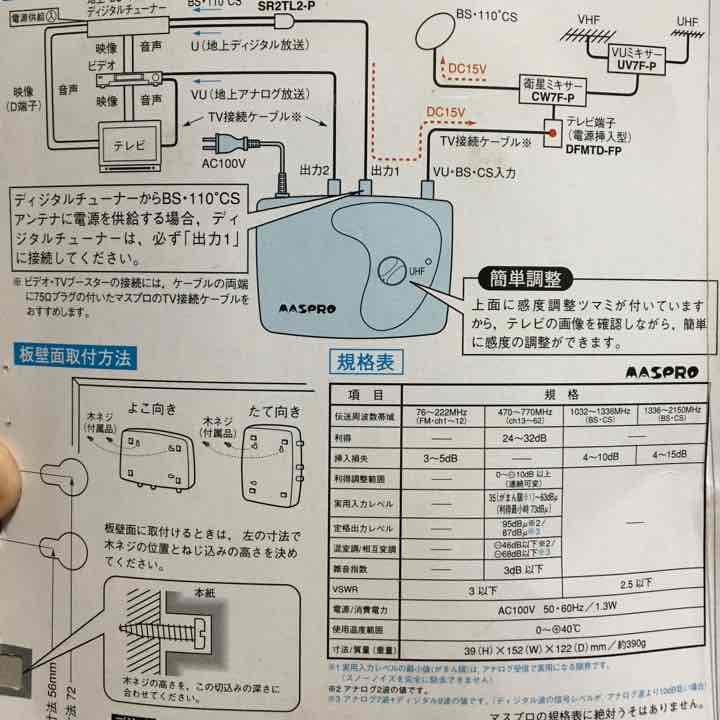 MASUPRO ビデオ・TVブースター
