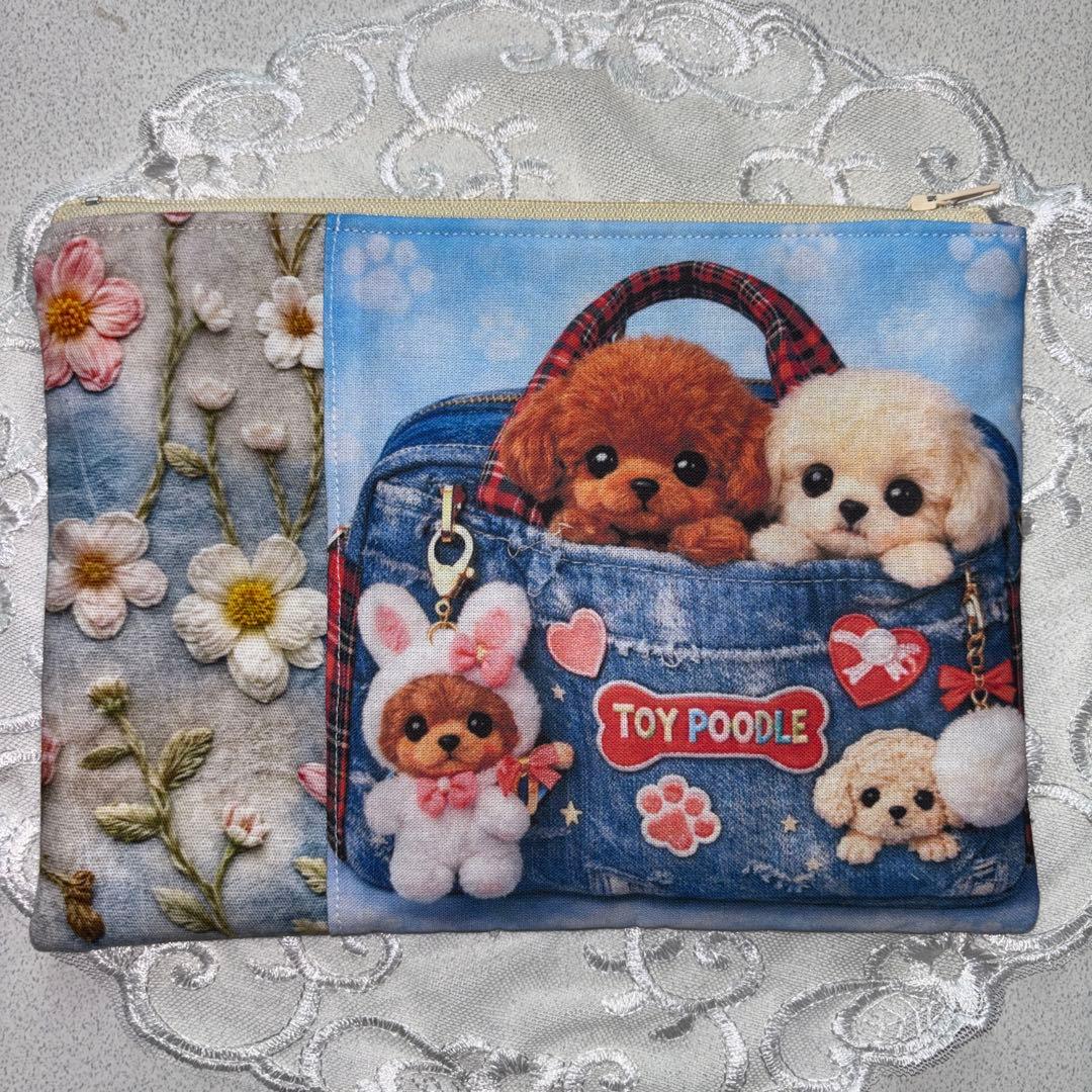 scrunchy♡handmade【ふんわりフラットポーチ595】