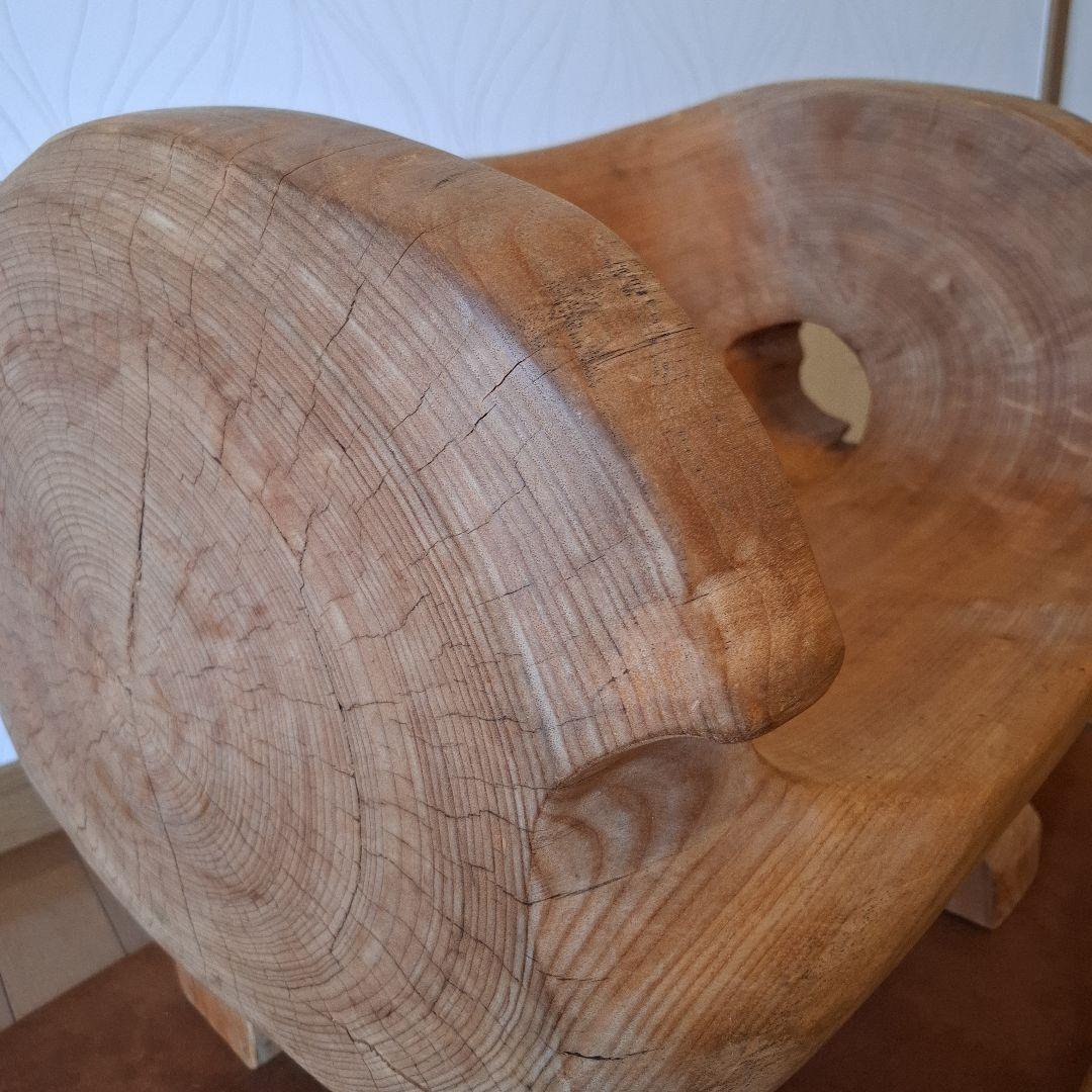 椅子　楠の木　オブジェ　工芸品楠の枯木　一人掛け椅子&猫