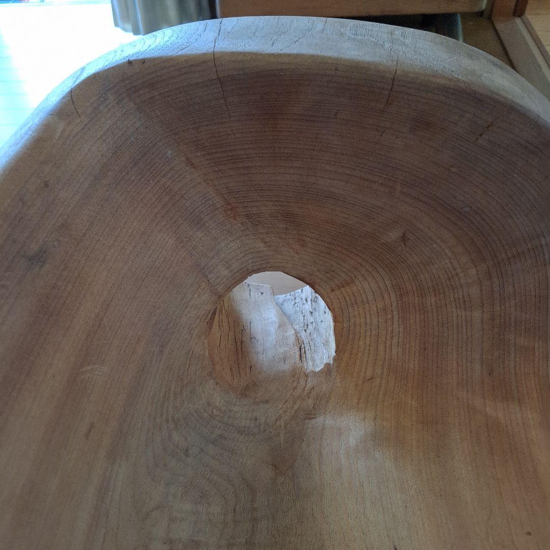 椅子　楠の木　オブジェ　工芸品楠の枯木　一人掛け椅子&猫