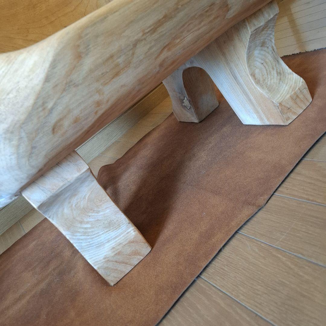 椅子　楠の木　オブジェ　工芸品楠の枯木　一人掛け椅子&猫