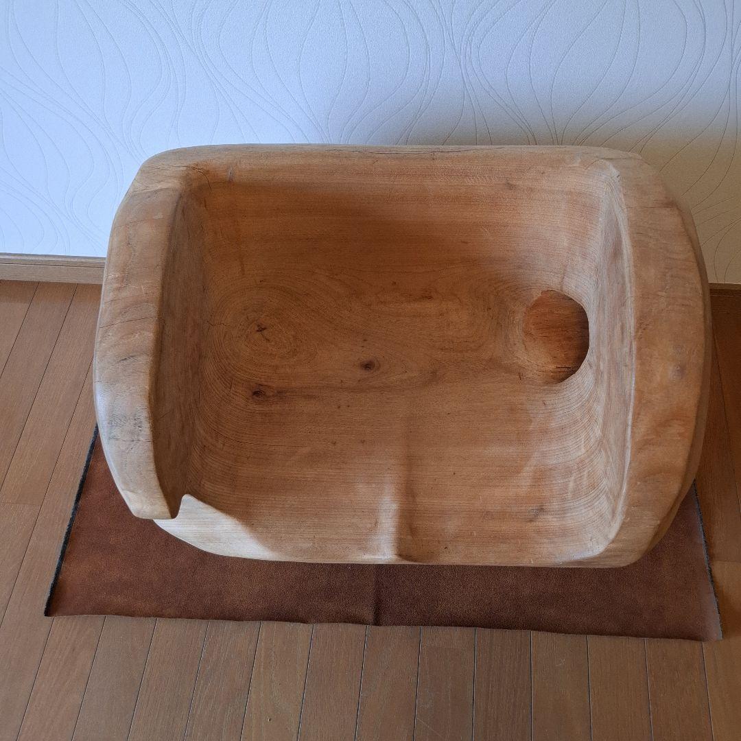 椅子　楠の木　オブジェ　工芸品楠の枯木　一人掛け椅子&猫
