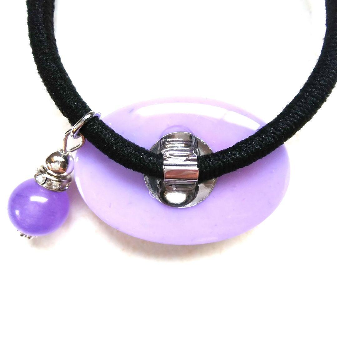 ヘアクリップ レジン 二等辺三角形 ジャックポットと紫陽花