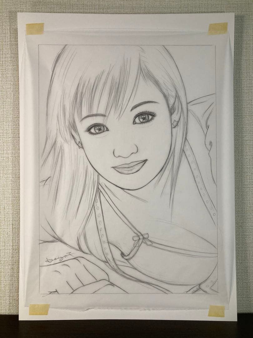 【真作保証】塚本馨三 肉筆原画 下書き付き 直筆サイン 保証書有り 絵画 美人画