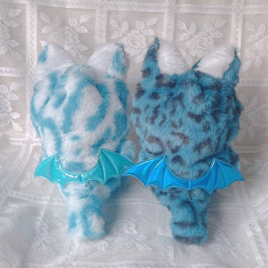 b.184 ぬい服 12cm ちびぐるみ 着ぐるみ おすわり ブルー悪魔狼セット