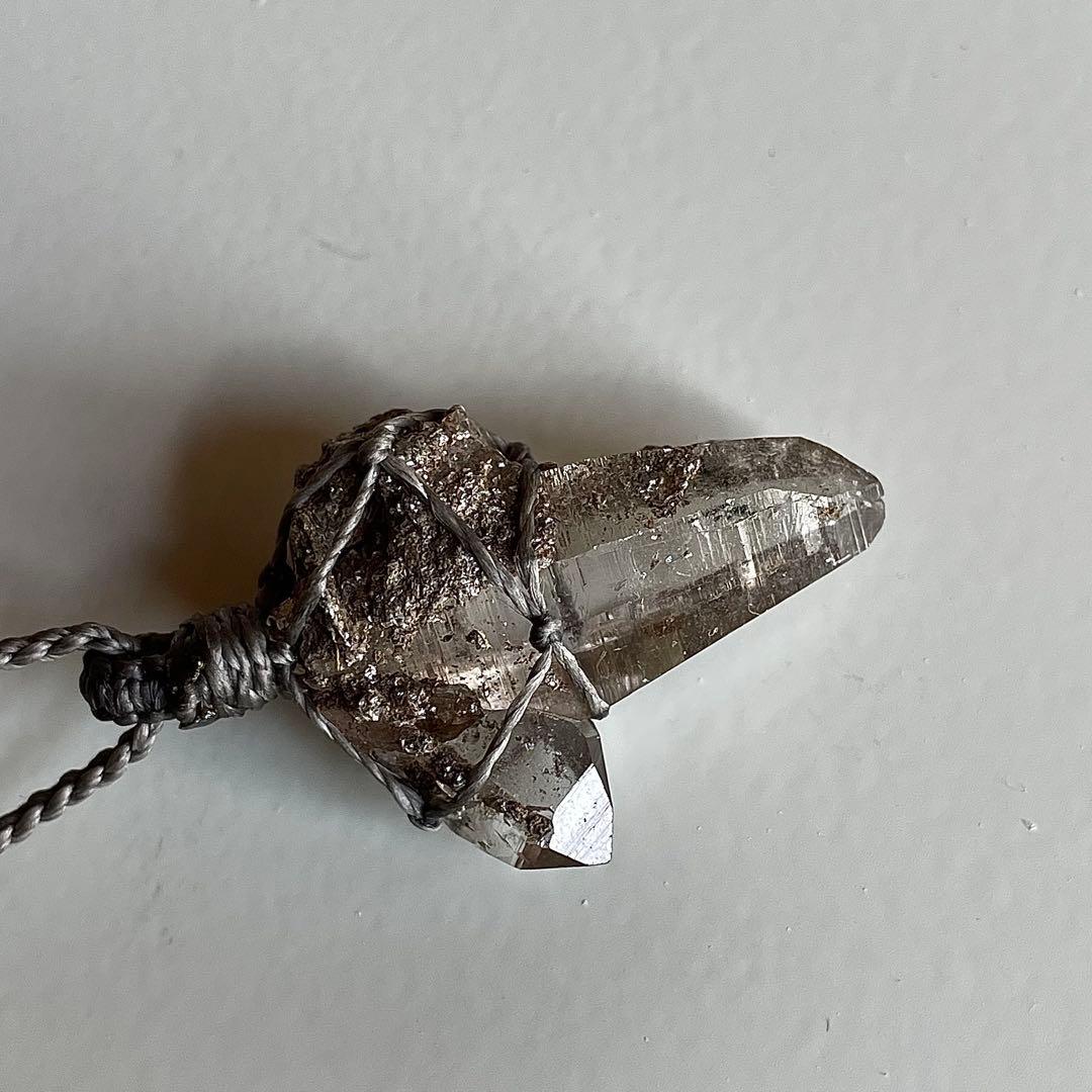 ヒマラヤ水晶 ガネッシュヒマール ＊ マクラメペンダント ネックレス 60