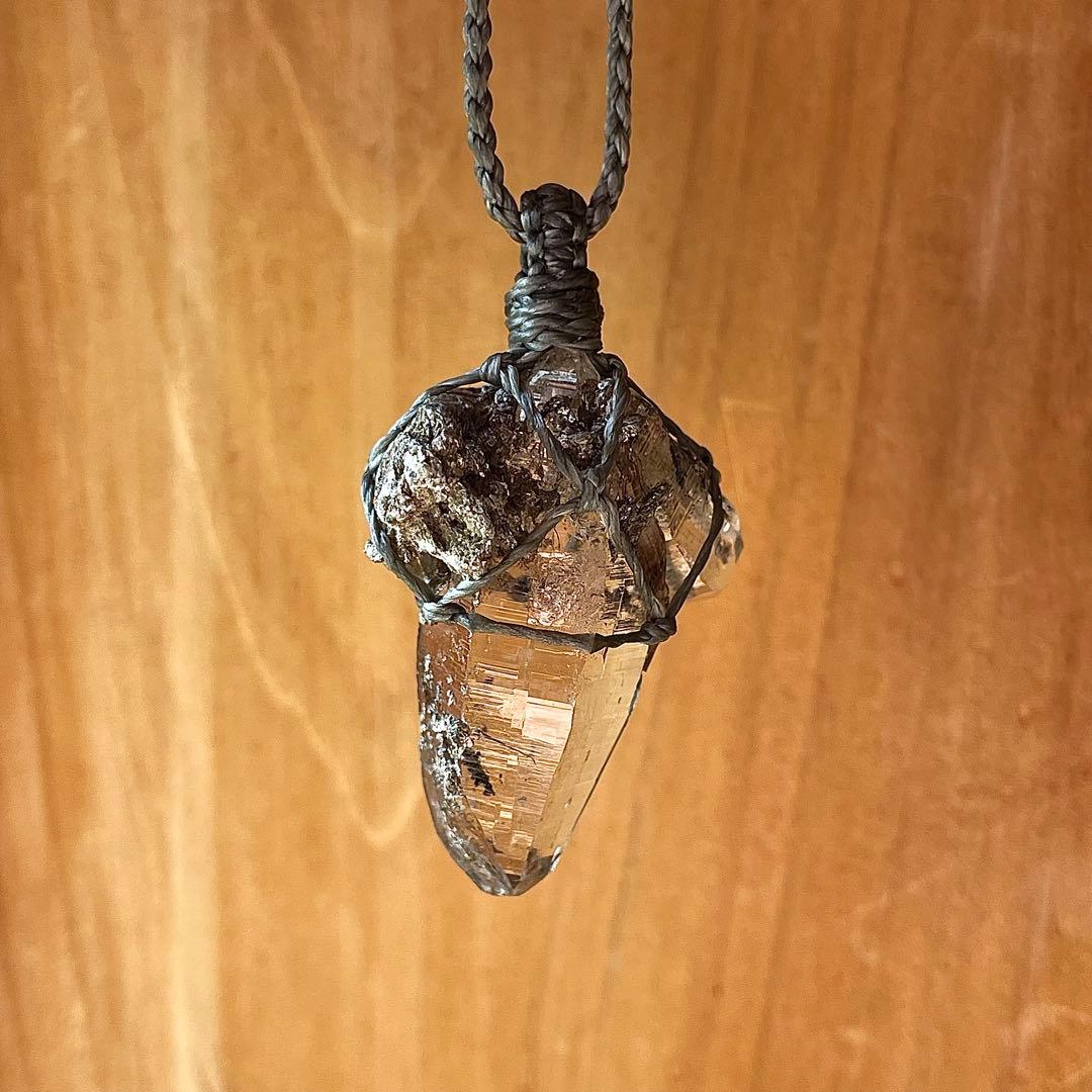 ヒマラヤ水晶 ガネッシュヒマール ＊ マクラメペンダント ネックレス 60