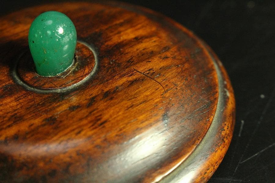 中国美術 青磁 三足 香炉 紫檀蓋(K-YC683)