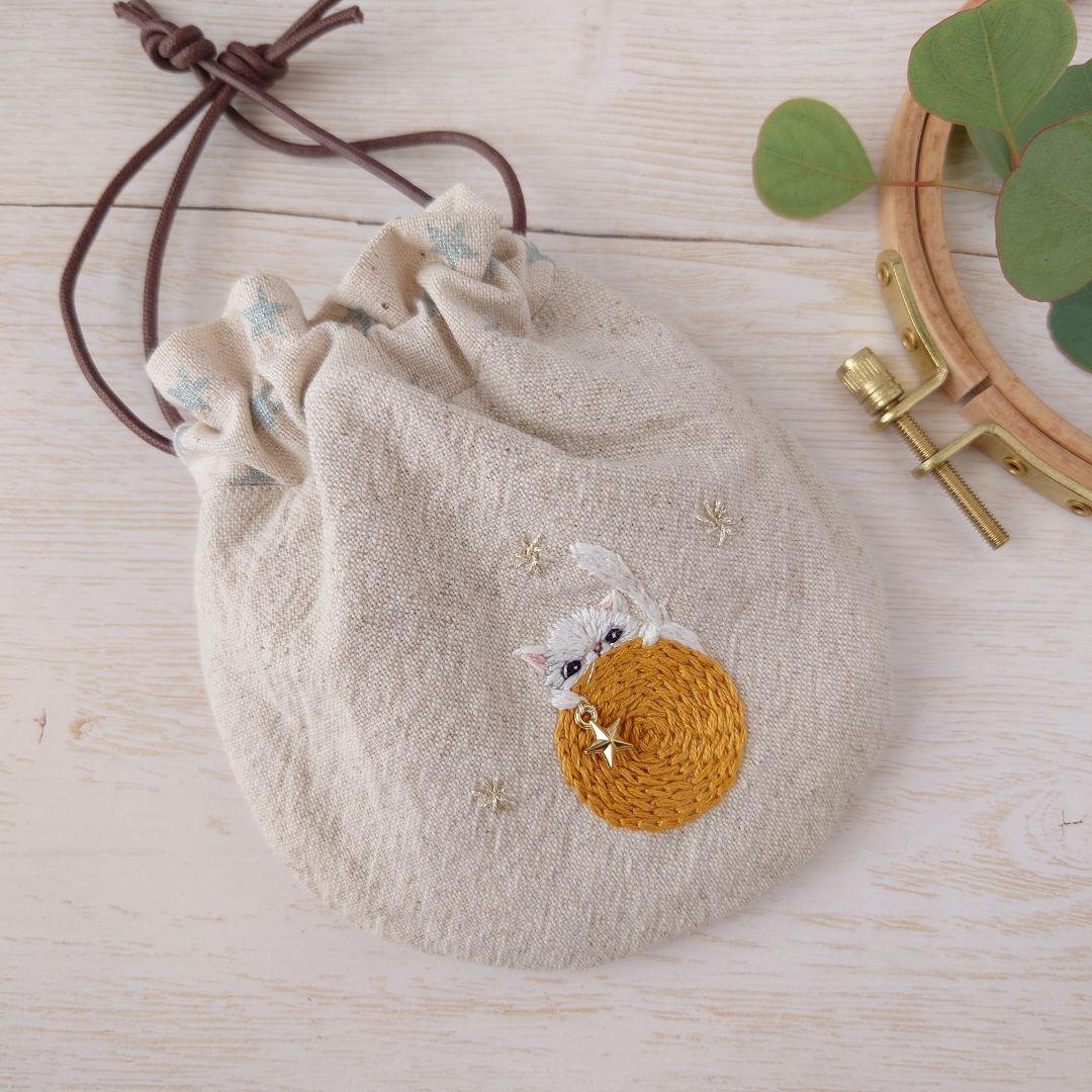 ちっちゃな巾着 サシェ M ／詰替タイプ【猫の星に願いを…】