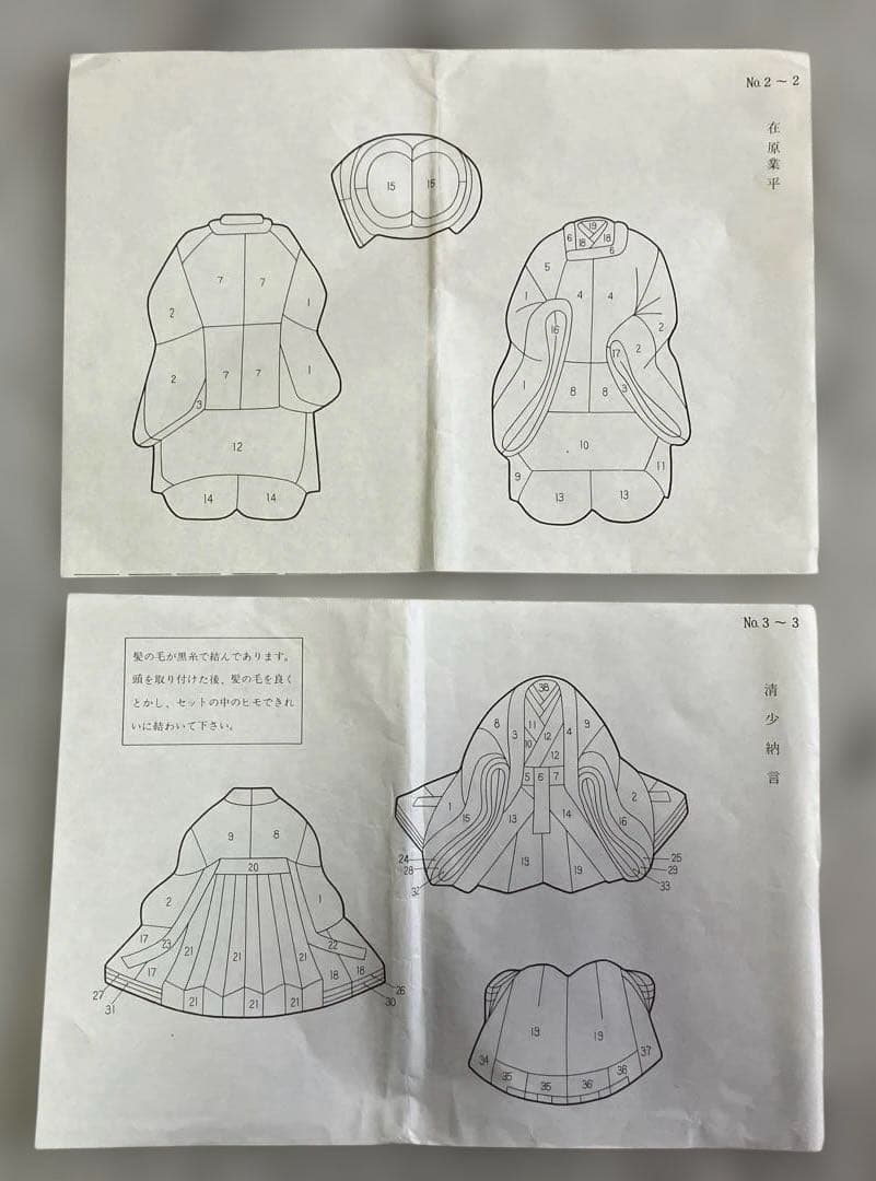 木目込み　真多呂人形キット 『在原業平 』『清少納言』