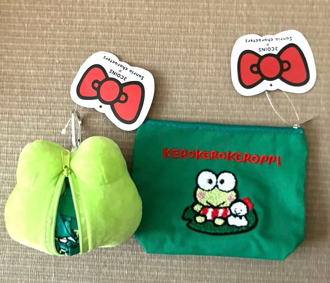 3coins サンリオ 刺繍ポーチ ぬいぐるみエコバッグ