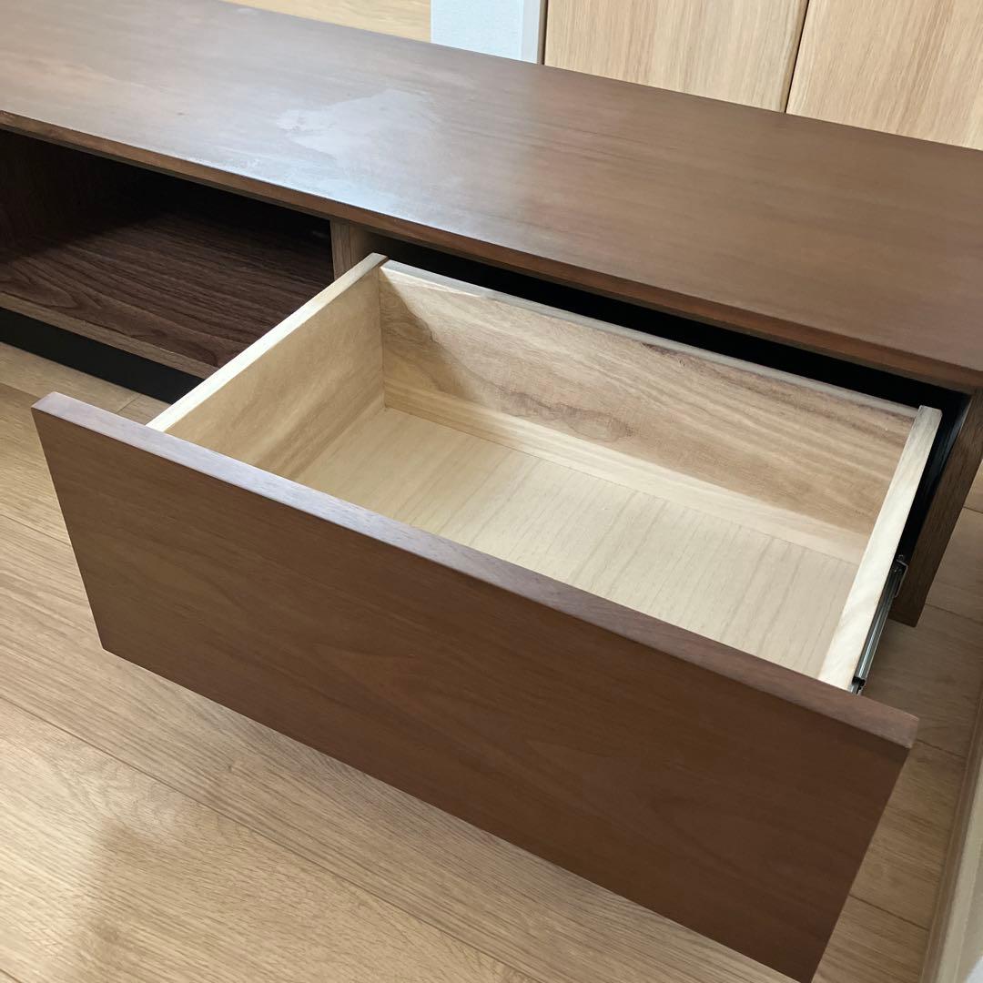 ニトリ　ブラウン テレビボード 引き出し付き