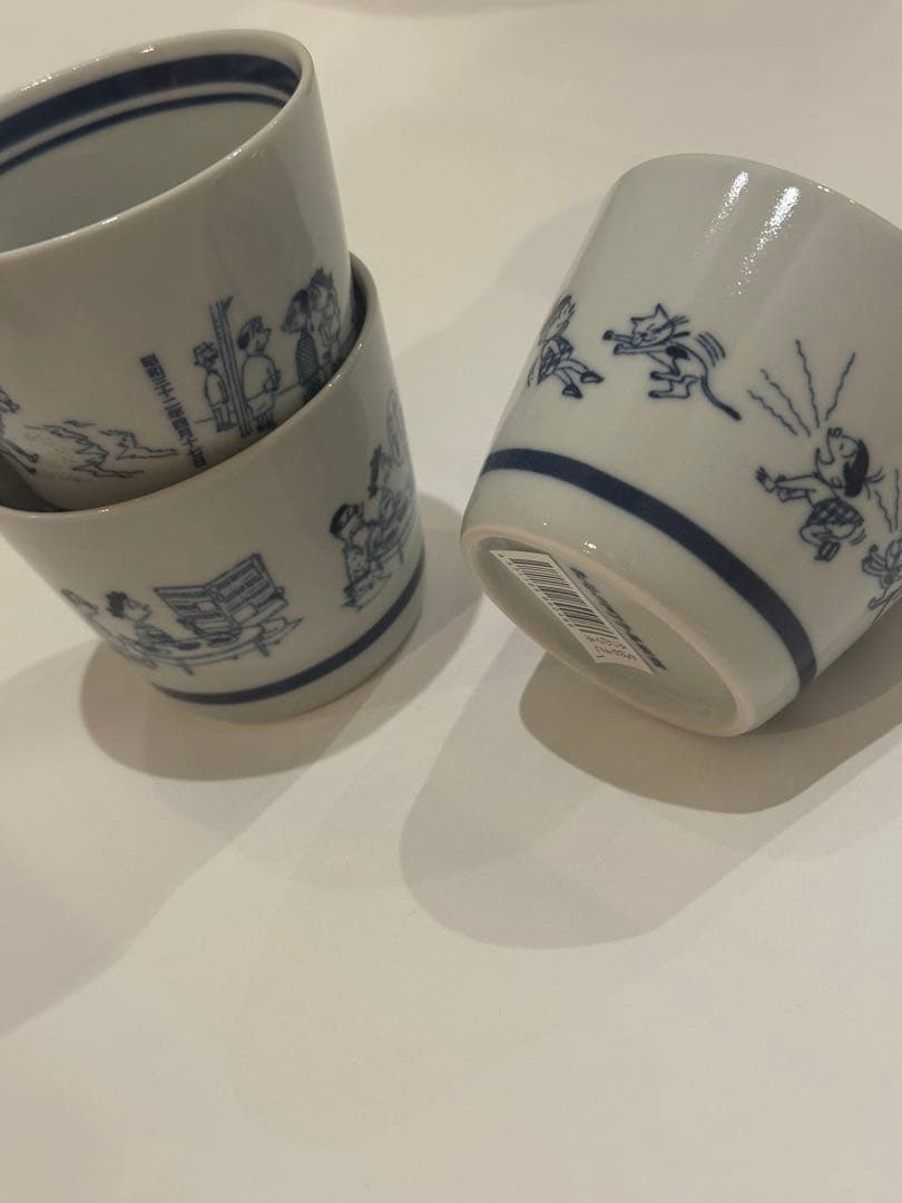 新品未使用　サザエさん　そばちょこ　湯呑み　蕎麦猪口　3セット　皿　陶器