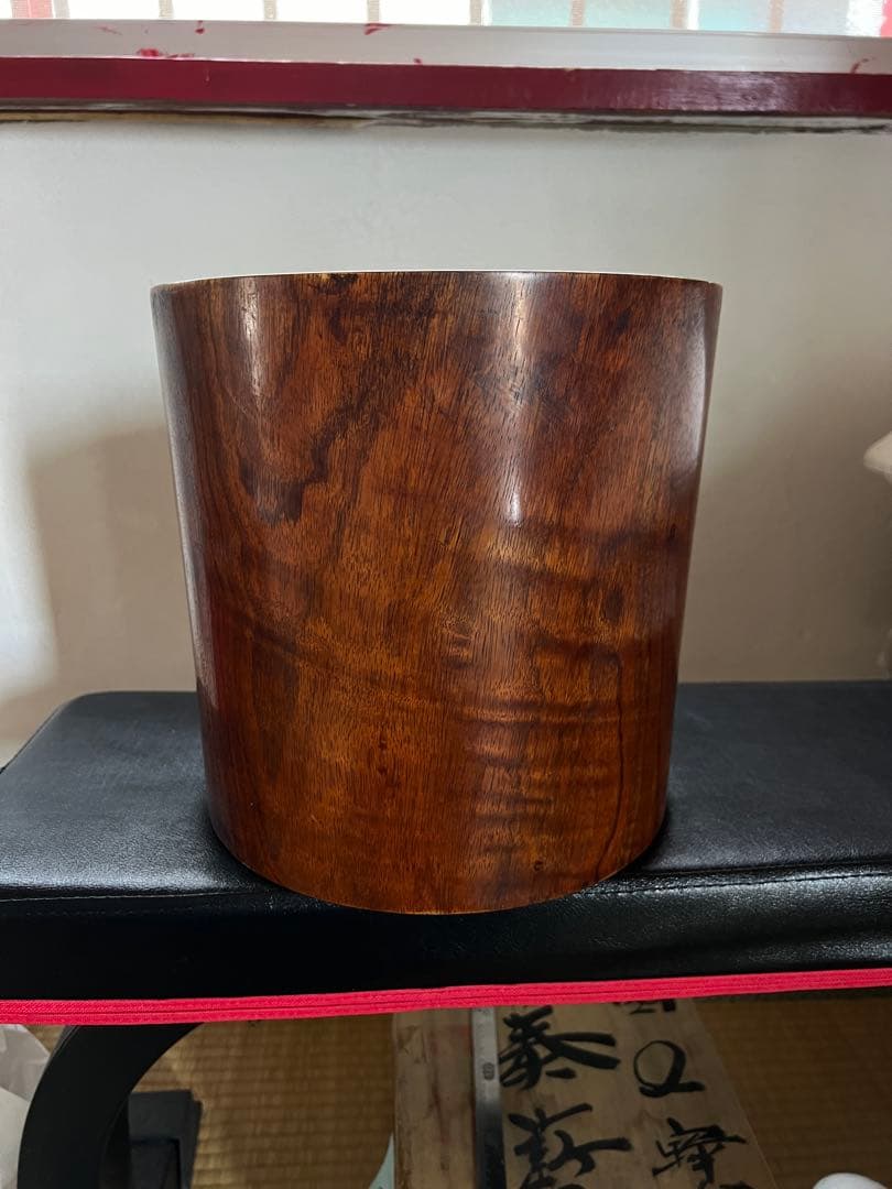 古美術 特大木筆筒 文房具 唐木 古美术