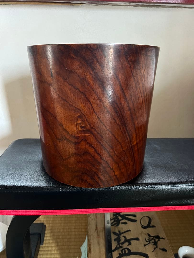 古美術 特大木筆筒 文房具 唐木 古美术