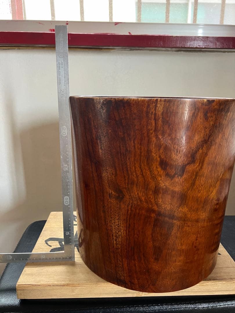 古美術 特大木筆筒 文房具 唐木 古美术