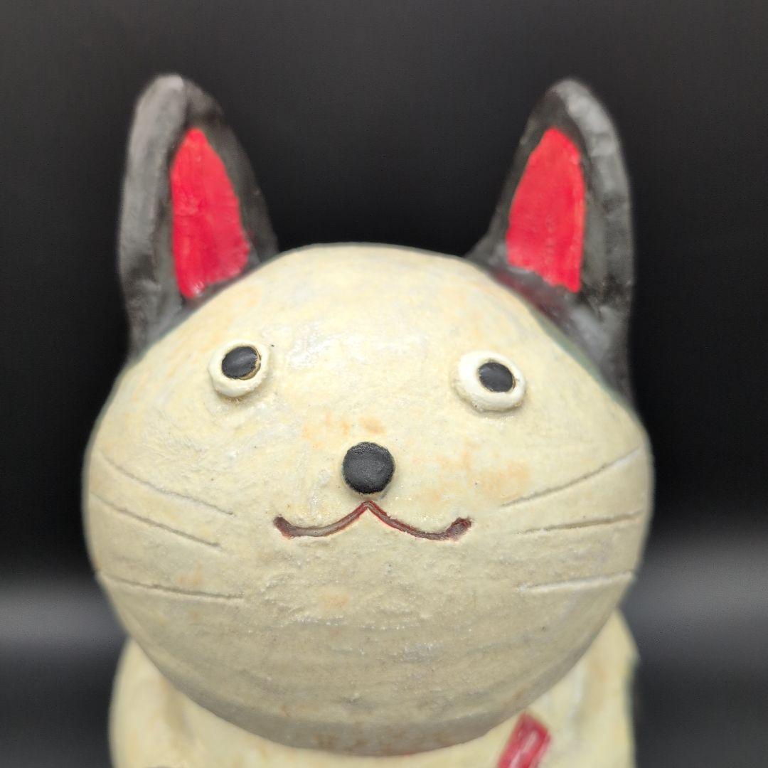 【新品未使用品】縁起物　癒し　鯛持ちネコ (白) 特大 招き猫