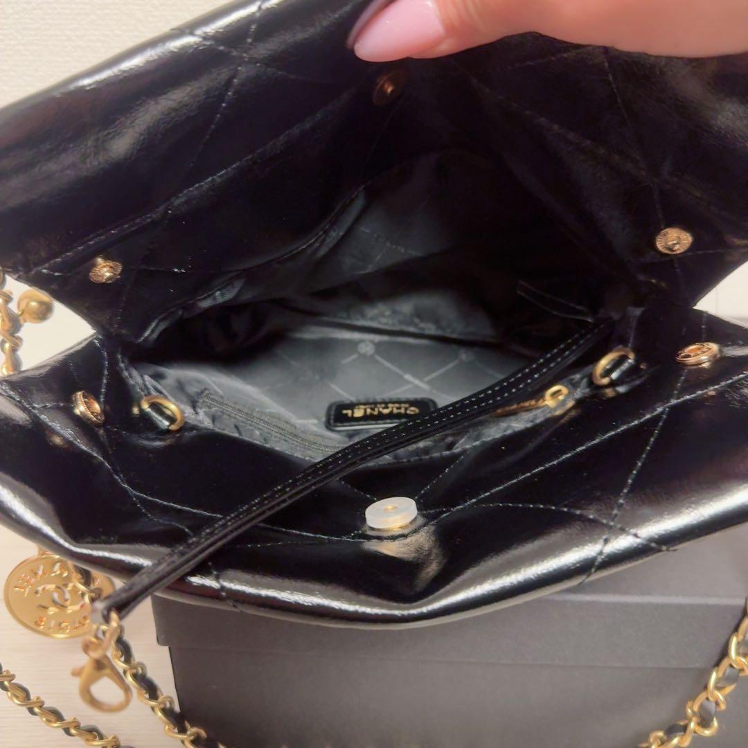 CHANEL ブラックレザー ショルダーバッグ ノベルティ 2way ポーチ付き