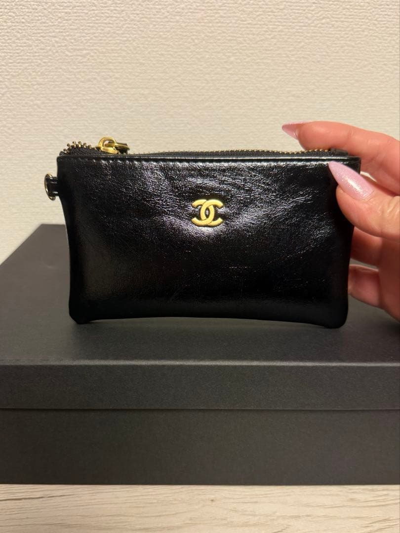 CHANEL ブラックレザー ショルダーバッグ ノベルティ 2way ポーチ付き