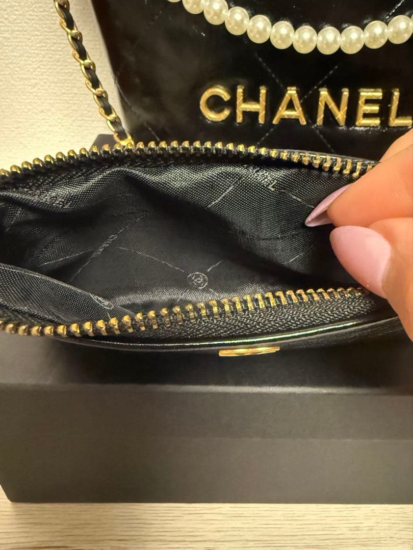 CHANEL ブラックレザー ショルダーバッグ ノベルティ 2way ポーチ付き
