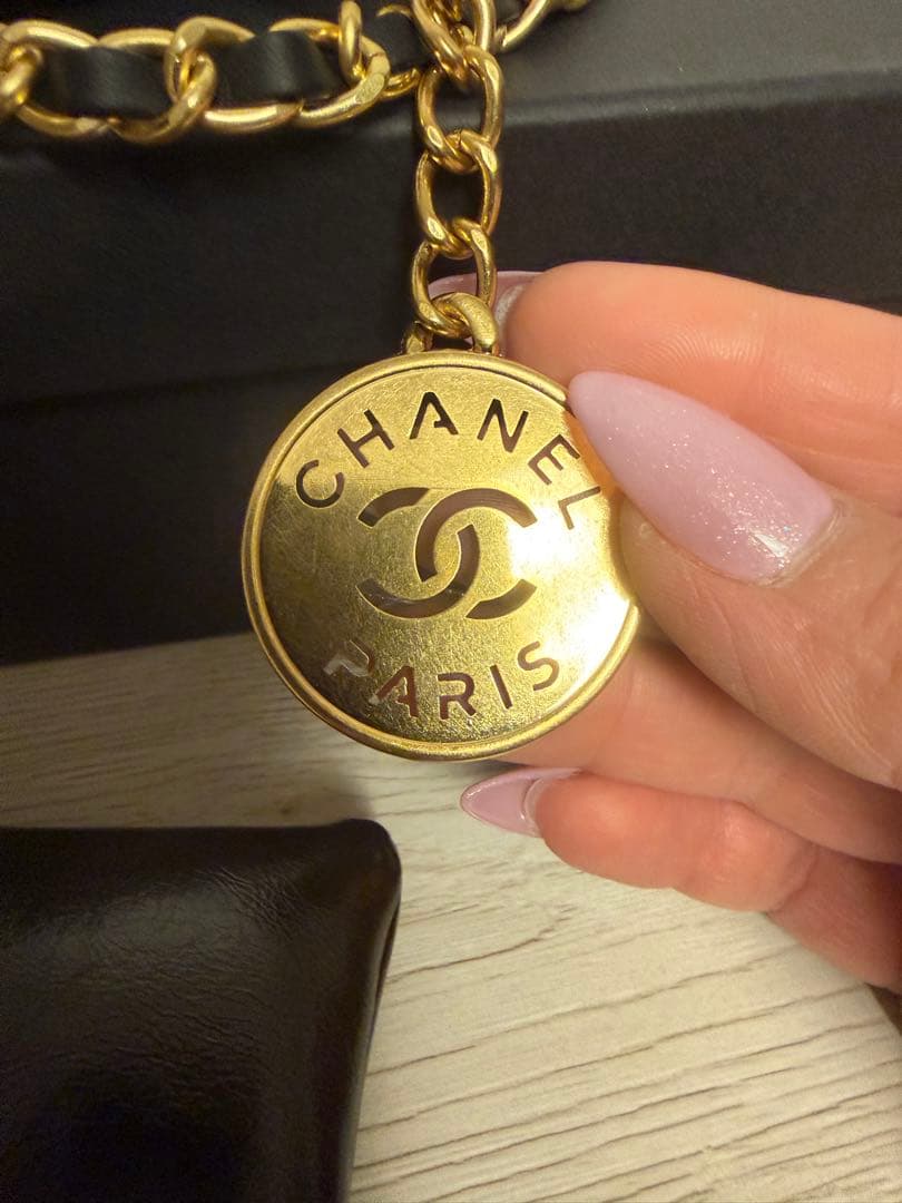 CHANEL ブラックレザー ショルダーバッグ ノベルティ 2way ポーチ付き