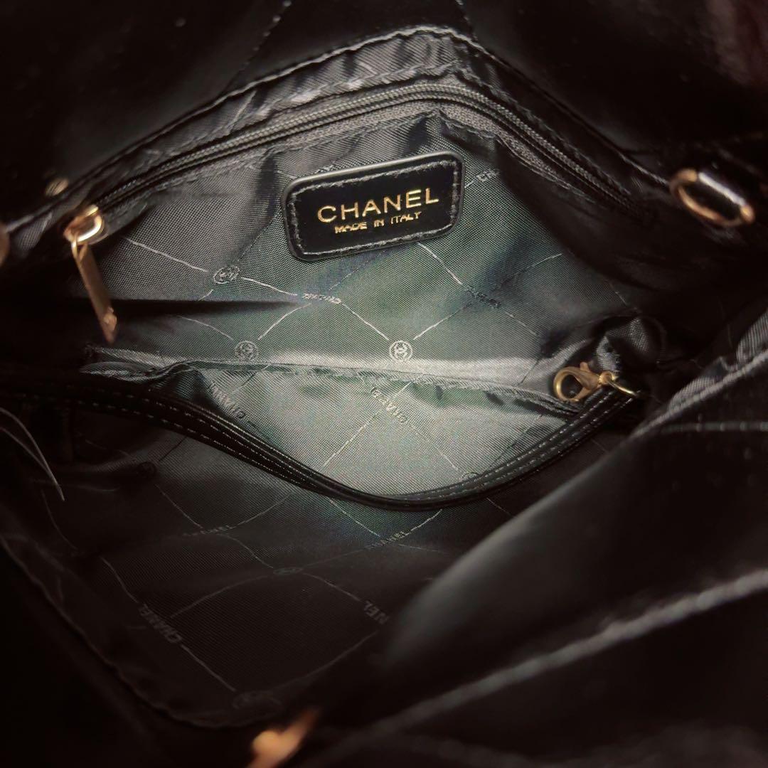 CHANEL ブラックレザー ショルダーバッグ ノベルティ 2way ポーチ付き
