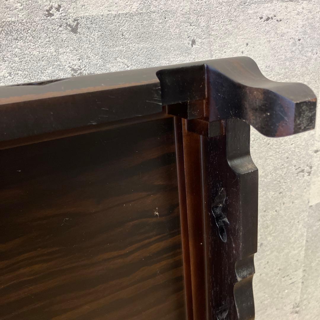 昭和レトロ 木製 花台 花器 盆栽台 スタンド ダークブラウン 飾り台 ちゃぶ台