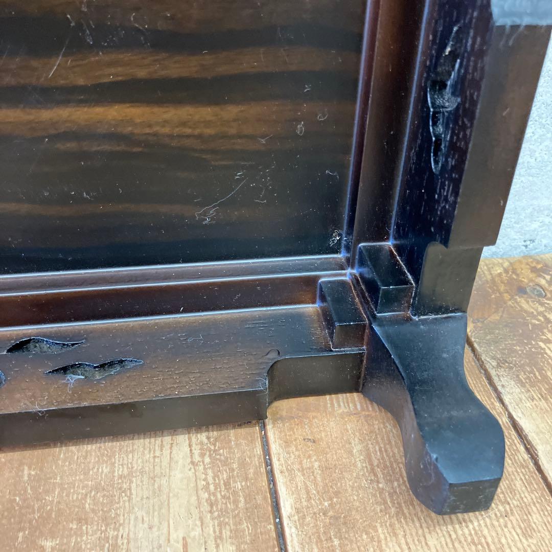 昭和レトロ 木製 花台 花器 盆栽台 スタンド ダークブラウン 飾り台 ちゃぶ台