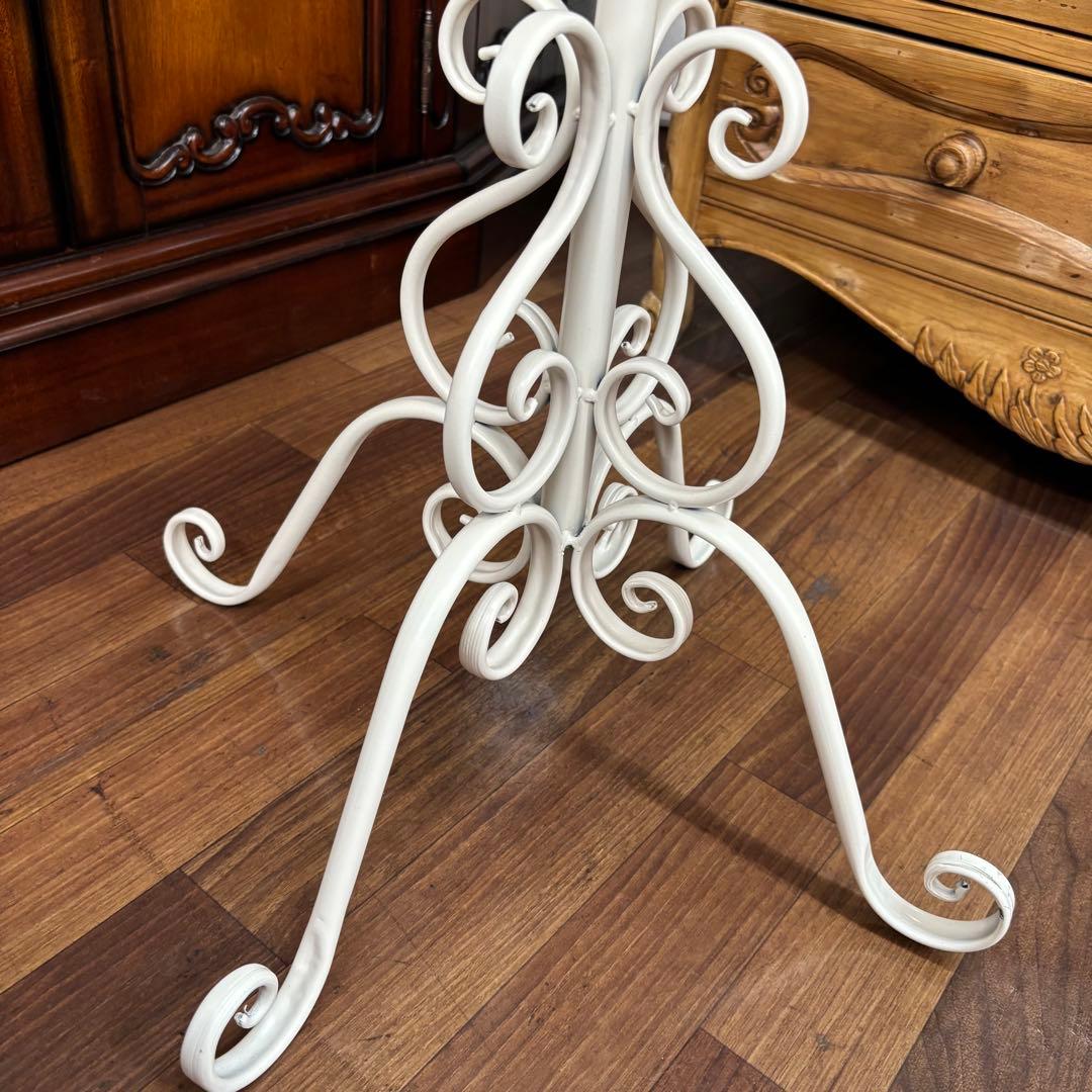 コートハンガー 白 アイアン製 ハンガースタンド 簡単組立式