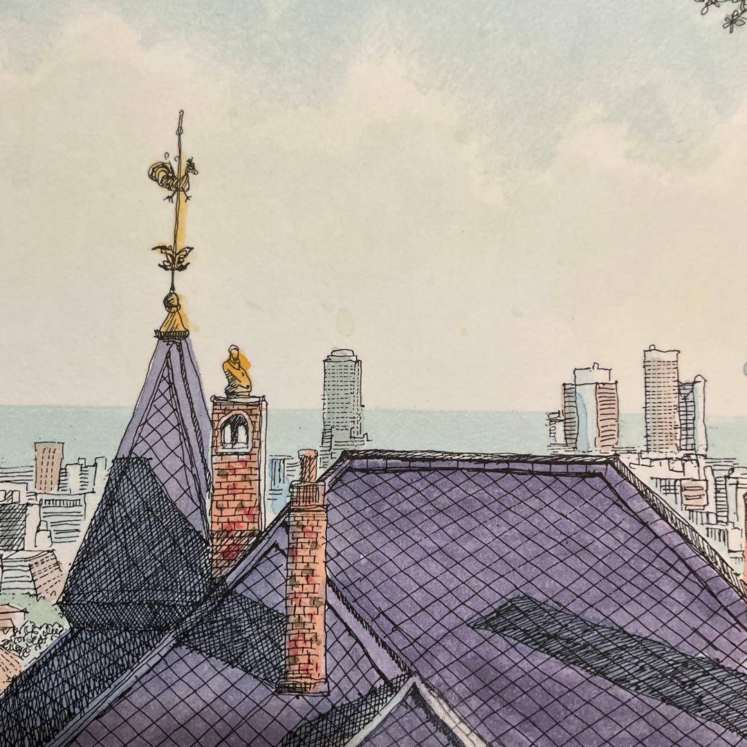 絵画・額縁・版画・織田義郎・風みどりⅣ・神戸・リトグラフ+手彩色・美術品・雑貨