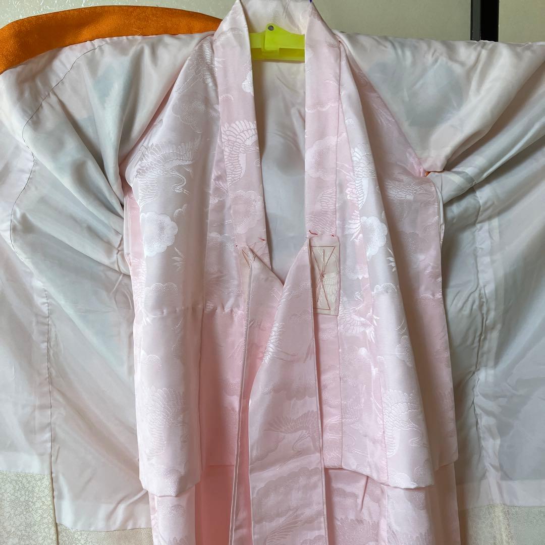 お宮参り女の子　産着　七五三（三歳）　一つ身　長襦袢付き　お祝着　正絹着物のしめ