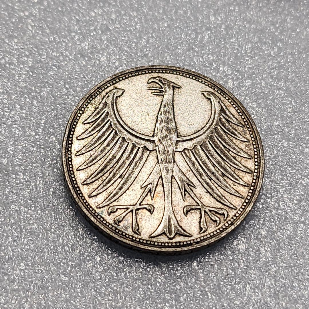6036. 1951年 ドイツ 西ドイツ 5マルク 銀貨