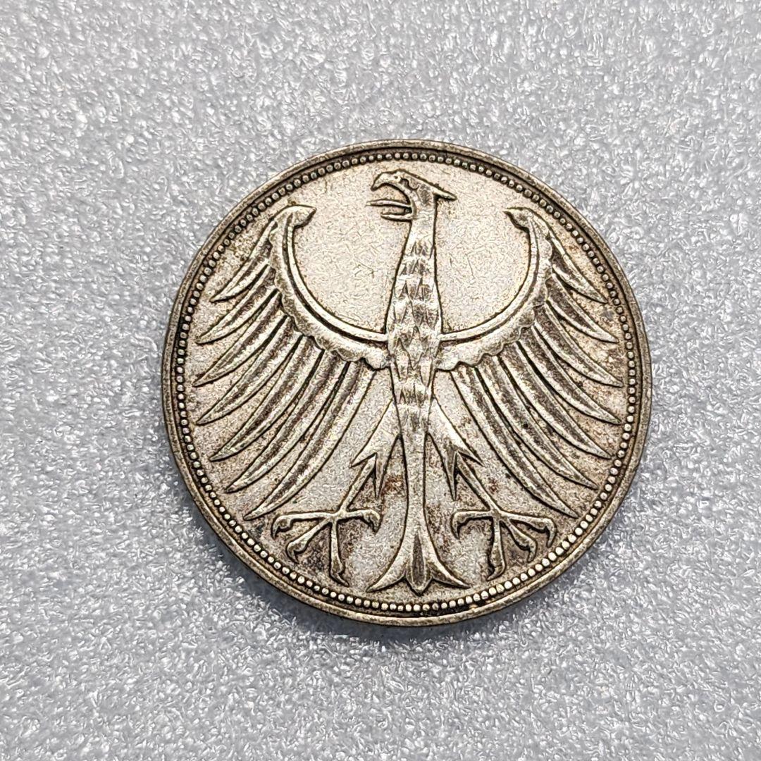 6036. 1951年 ドイツ 西ドイツ 5マルク 銀貨