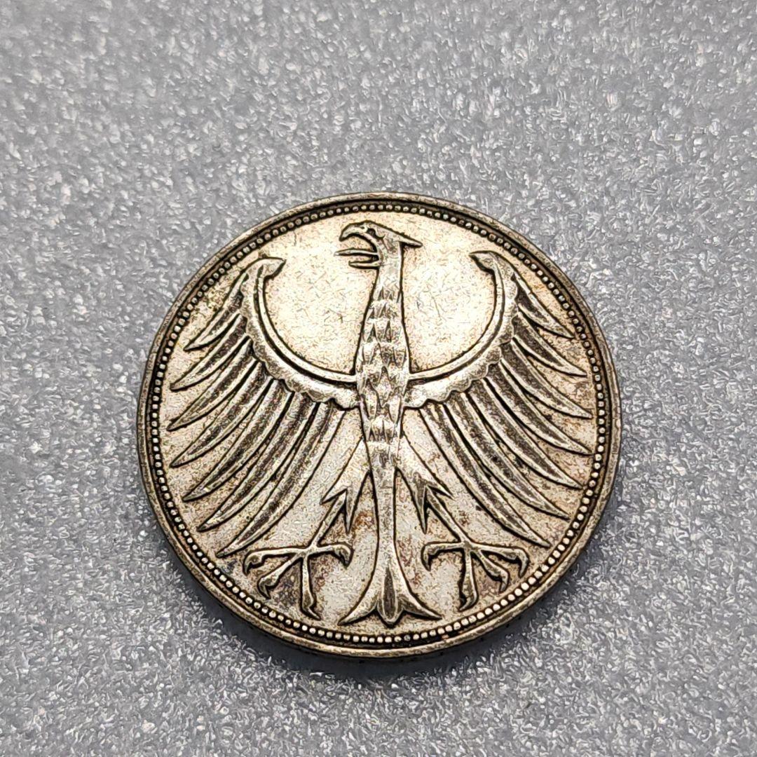 6036. 1951年 ドイツ 西ドイツ 5マルク 銀貨